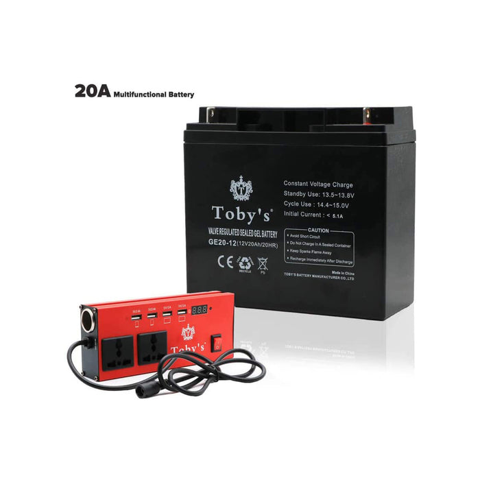 Camping 20A Rechargeable Battery with Inverter 12V-220V