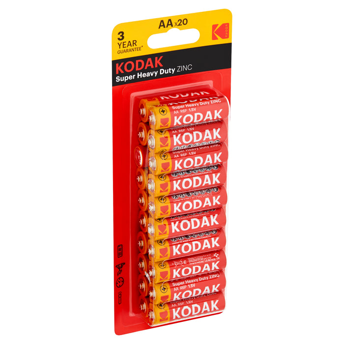 Kodak Super Heavy Duty Zinc AA (20) Batteries