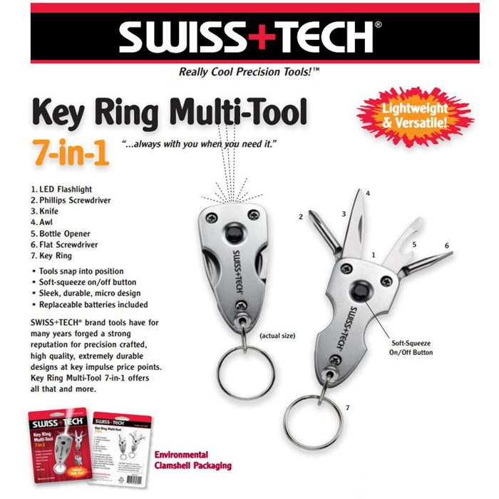 Swiss+Tech Key Ring Pocket Multi-Tools 7 in 1